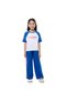 Girls' 2pcs Spring/Summer Outfit Set - Comfy Knit Crop Top & Wide-Leg Pants