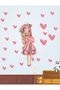 Loving Girl Flamingo and Hearts Kids Room Wall Sticker 100X30 cm Foil