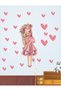 Loving Girl Flamingo and Hearts Kids Room Wall Sticker 100X30 cm Foil - 4
