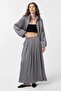 Long Draped Pleated Women's Skirt - 2