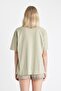 Oversize Wide Fit Crew Neck Printed Short Sleeve T-Shirt D1984Ax24Sm - 7