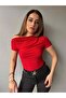 Gathered Short Sleeve One Shoulder - 2