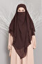 3 Layer Souffle Hijab Khimar Hijab Shawl Ready Turban Coffee Color - 5