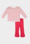 Striped Long-Sleeved T-Shirt Spanish Leggings Red Baby Girl Bottoming Top Set E5730A5/Rd54