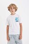 Boy - تي شيرت مطبوع بأكمام قصيرة ورقبة دائرية D2227A824HS - 5