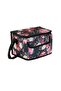 Isothermal Food Bag Individual Rectangular Black Floral Zippered 25X18X16Cm - 7Lt