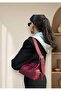 Patent Leather Cylinder Claret Red Hand and Shoulder Bag - 2