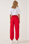 Women's Red Loose Jogging Sweatpants AP00158 - 4