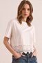 Women's Ecru Skirt Guipure Detailed T-Shirt Tsh- 19000873 - 4
