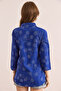 Women's Ivy Cobalt Blue Sleeve Fold Linen Shirt Gml- 19000825 - 2