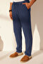 Lacivert %100 Keten Regular Fit Pantolon TMNSS24PL00018 - 7