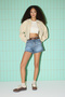 Blue High Waist City Boy Denim Shorts Twoss25Sr00154 - 2