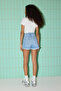 Mavi Yüksek Bel Paça Katlamalı Mini Denim Şort TWOSS25SR00170 - 4