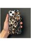 Apple iPhone 15 Plus Compatible Case Zebana Luxe Leopard Silicone Case Black