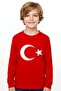 Turkish Flag Moon Star Printed Red Long Sleeve T-Shirt (23 April 19 May)