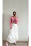 Pink Draped Mercerized Women's Blouse