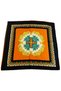 وشاح ساتان برتقالي بنقشة زهور - 90x90 - 4
