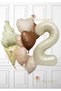 Retro Ice Cream Themed Balloon Set - Retro Ice Cream - Brown Heart Foil Balloon - Cream Number Age