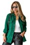 Women's Emerald Green Stamp Shirt - Thin Seasonal Jacket - 3