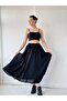 Circle Flared Midi Length Skirt Women Black - 6