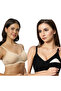 Pack of 2 Women's Soft Comfortable Wirefree Bamboo Cotton Non-Padded Nursing & Maternity Bra
