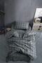Ranforce Single Elastic Sheet Duvet Cover Set Square Black - 2