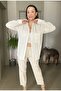 Oversize Linen Textured Shirt with Six Tassels - 5