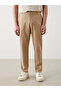 Beige Standard Fit Linen Blend Men's Chino Trousers - 2