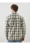Khaki Regular Fit Long Sleeve Plaid Gabardine Men's Shirt - 4