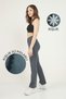 Women's Winter Wide Leg Leggings Anthracite Fleece Inside High Waist Retractor Full Length Diving Fabric 1052 - 2