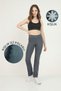 Women's Winter Wide Leg Leggings Anthracite Fleece Inside High Waist Retractor Full Length Diving Fabric 1052 - 5