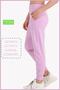 Women's Curve Tracksuit Bottom Lilac Jogger Diving Fabric High Waist Double Pocket Joggers 1061 - 5
