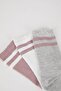 Women's 3-Piece Cotton Long Socks Y7559Azns - 5