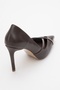 Ruby Brown Skin Patent Leather Detailed Women's High Heeled Shoes - 5