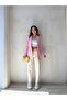 Light Pink Double Breasted Collar Buttoned Blazer Jacket - 3