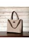 Crisscross Straps Shoulder Bag - Beige Waxed Canvas Vertical Satchelbag
