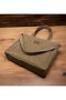 Crossbody Shoulder Bag - Brown Waxed Canvas Vertical Satchelbag - 4
