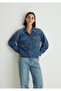 Tia All Blue Indigo Blue Jean Shirt Crop / Short Cut 1210820-87817 - 5