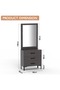 Dresser with Large Vanity Mirror and 3 Storage Drawers - Anthracite Metal Fabric - 3