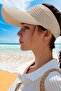 Women's Knitted Textured Uv Protection Summer Visor Hat - 3