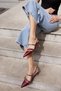 Aspas Women's Burgundy Patent Leather Heeled Shoes - 8