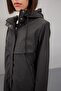 Waterproof Regular Fit Hooded Faux Fur Lined Faux Leather Raincoat - 4