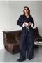 Women's New Season Special Design Elisa Denim Jacket and Trousers Set 7777 - 2