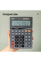 E1629 12-Digit Metal Calculator - Dual Power, 120-Step Check, Dark Grey - 3