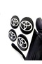 New Generation Design Drop Sticker, Black Toyota Wheel Hub 5.5cm Compatible