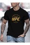 Ufc Print, Collar Short Sleeve T-Shirt for Men, Casual Comfort Tops for Men