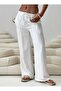 Linen Blended Loose Cut Trousers