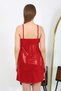 Fashion Stripe Drawstring Strap Short Shiny Nightdress Home Wear Red 7416 - 6