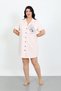 Fashion Line Large Size Combed Cotton Button Powder Tunic Nightgown 1025 - 4