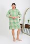 Fashion Line Women's Plus Size Combed Cotton Nightdress Home Dress Green 12508 - 6
